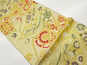 佐賀錦鬘帯に花々・古典柄模様織出し袋帯